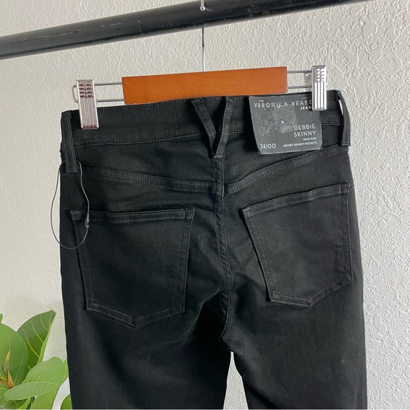 NWT Veronica Beard Debby Skinny Button Fly Jean Size 24 in Onyx - Picture 10 of 16